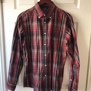 MERONA BUTTON UP. SZ. MEDIUM. FALL COLORS.